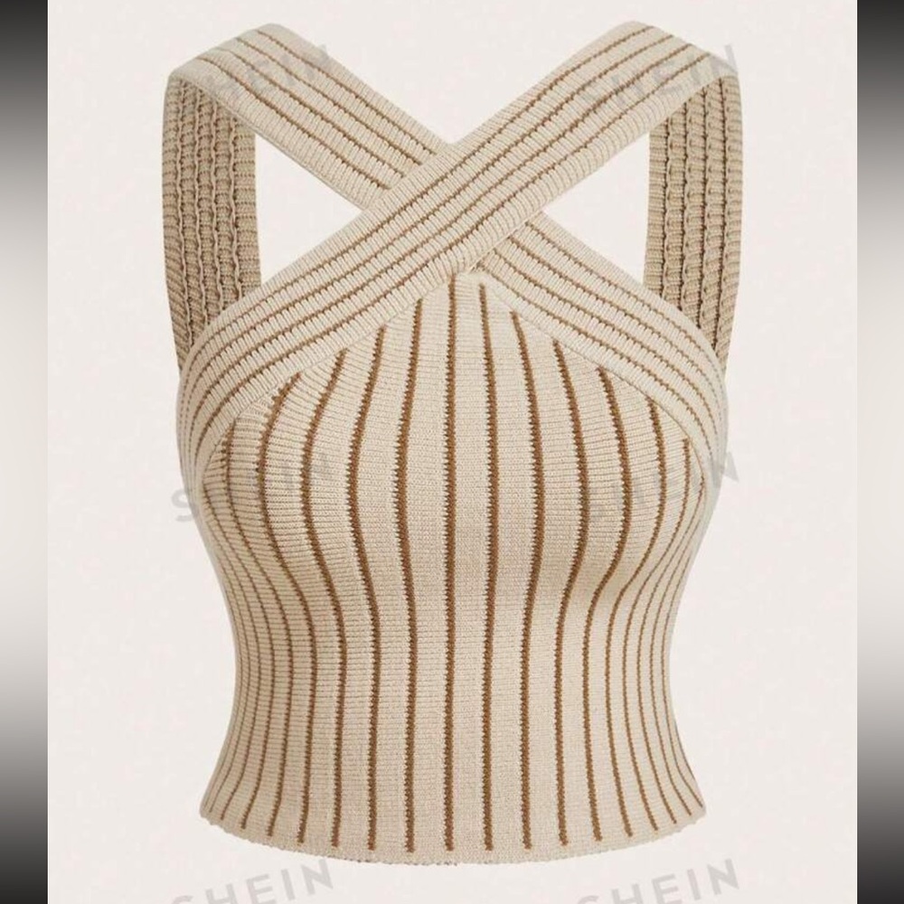Striped Knitted Crop Top